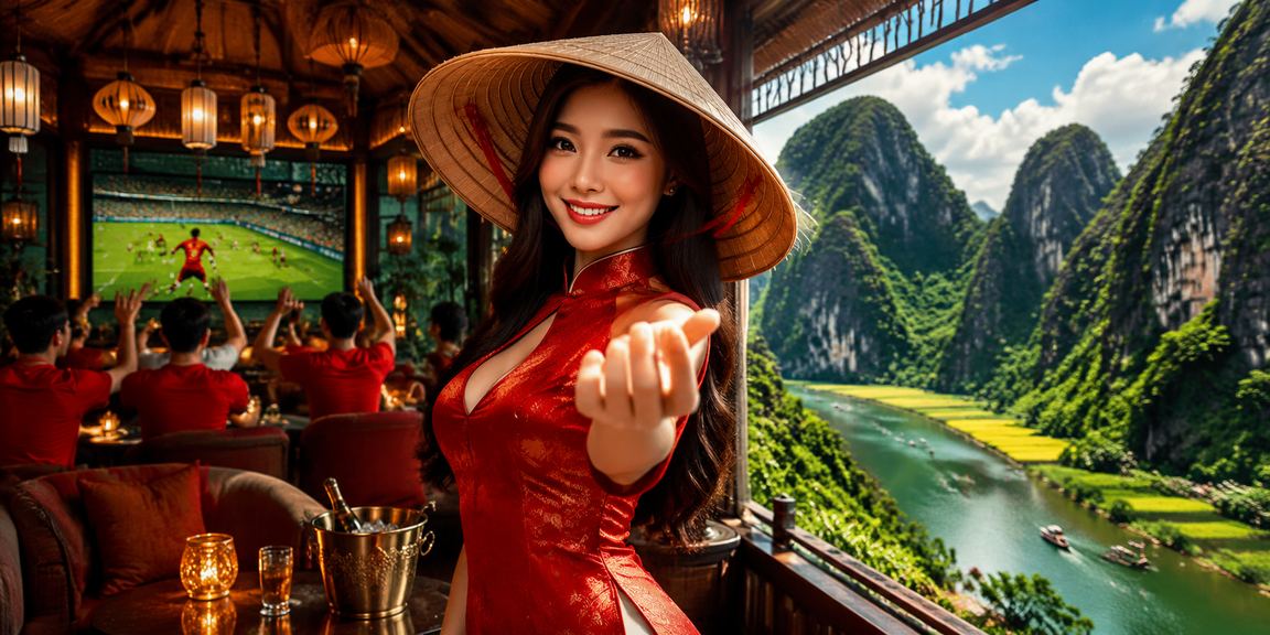 Cược bóng đá Việt Nam ở Ninh Bình với hình ảnh nón lá đặc trưng
